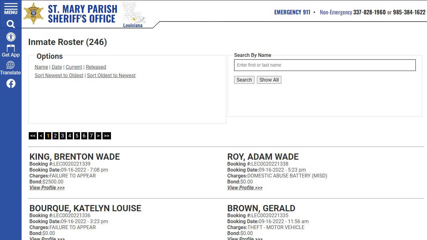 Inmate Roster - St. Mary Parish Sheriff's Office LA